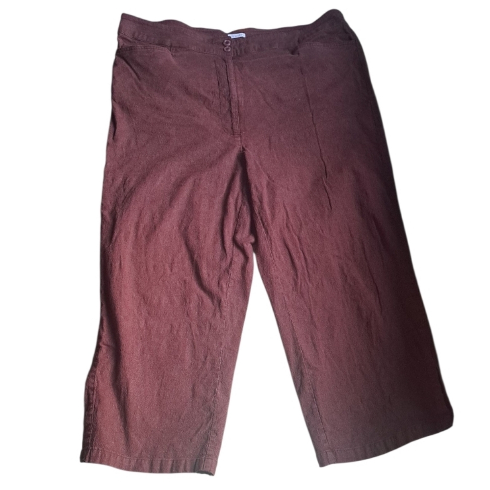 Linen Blend Capri Pants